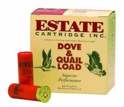 12 Gauge 2-3/4" Lead 7-1/2  1-1/8 oz 25 Rounds Estate Shotgun Ammunition